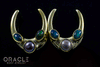3/4" (19mm) Saddles with Black and Grey Pearls and Black Ethiopian Opals