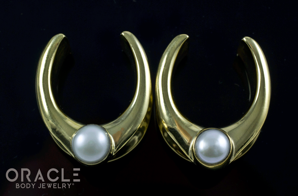 3/4" (19mm) Brass Saddles with Pearls