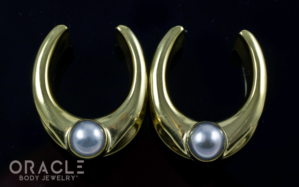 3/4" (19mm) Brass Saddles with Pearls