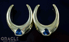 3/4" (19mm) Brass Saddles with London Blue Topaz