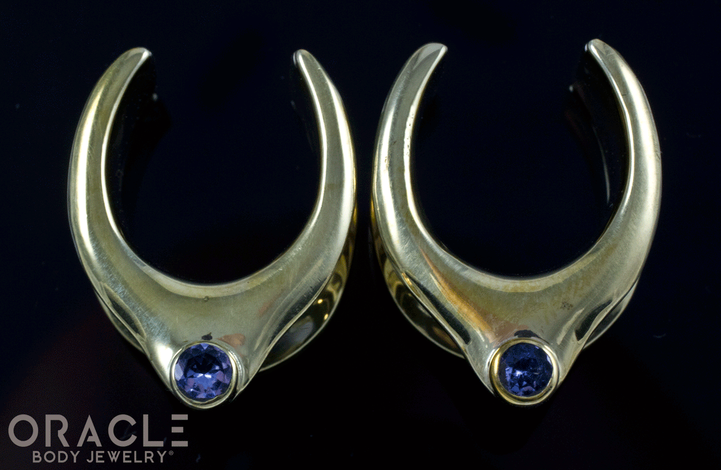 3/4" (19mm) Brass Saddles with London Blue Topaz