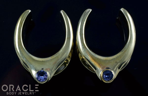 3/4" (19mm) Brass Saddles with London Blue Topaz
