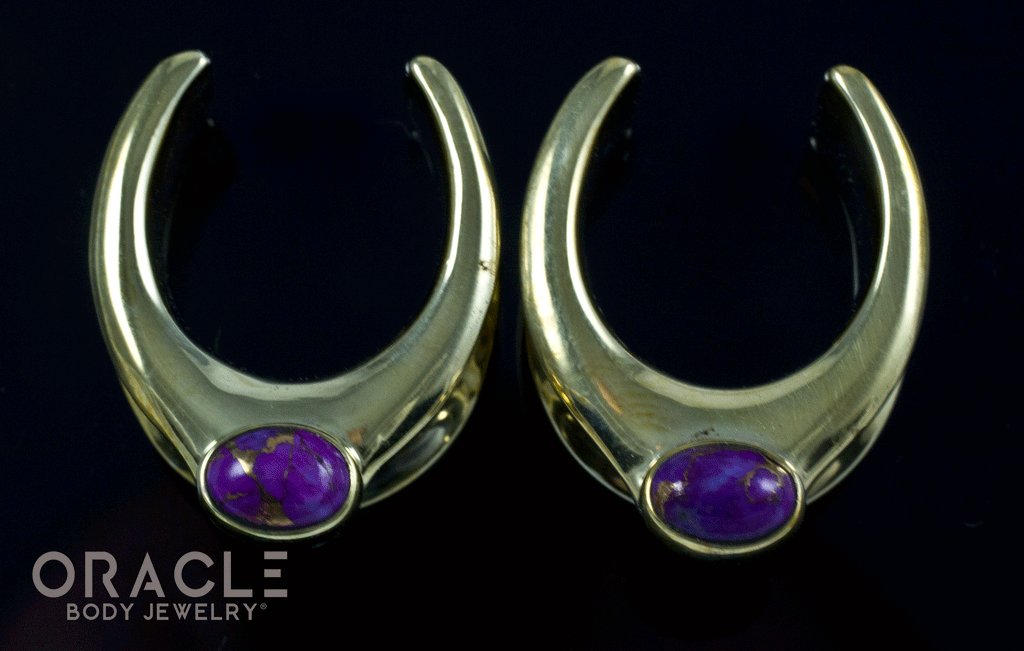 3/4" (19mm) Brass Saddles with Copper Purple Turquoise