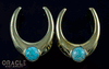 3/4" (19mm) Brass Saddles with Natural Turquoise