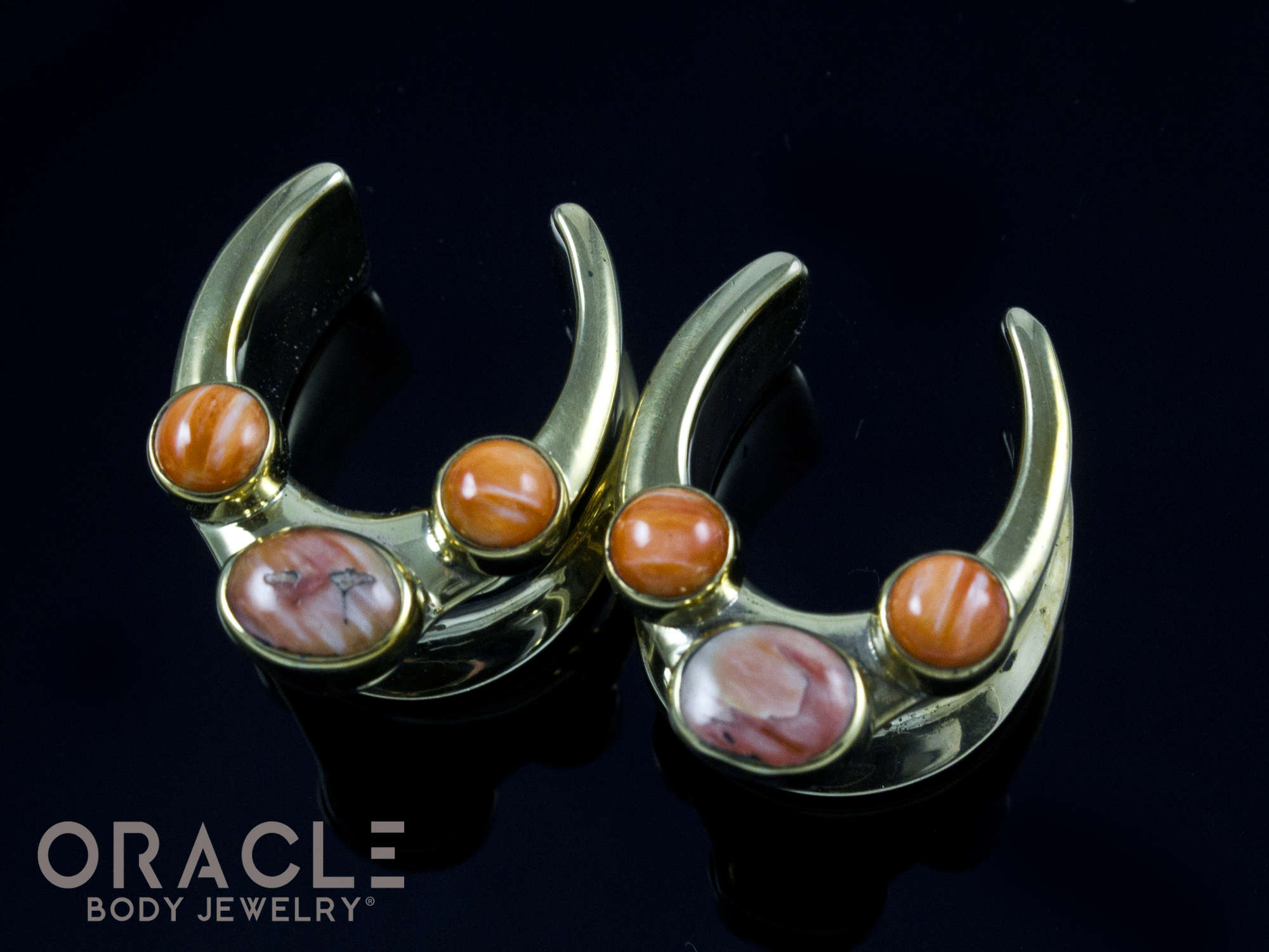 3/4" (19mm) Brass Saddles with Spiny Oyster Shell