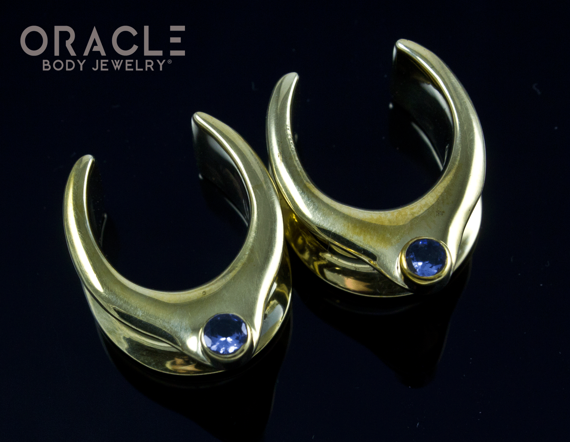 3/4" (19mm) Brass Saddles with London Blue Topaz