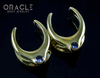3/4" (19mm) Brass Saddles with London Blue Topaz