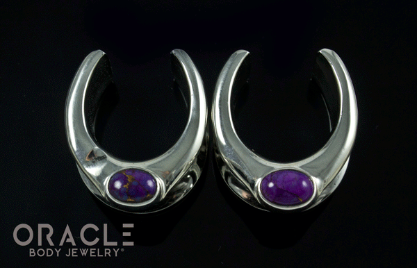 3/4" (19mm) White Brass Saddles with Copper Purple Turquoise