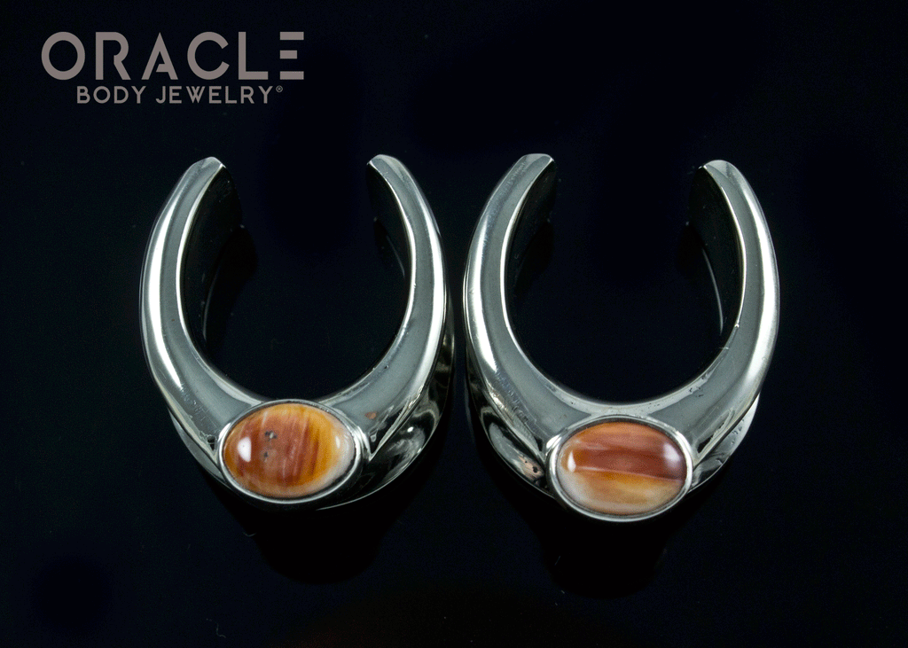 3/4" (19mm) White Brass Saddles with Spiny Oyster