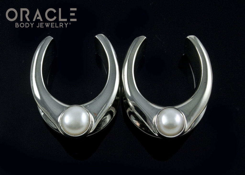 3/4" (19mm) White Brass Saddles with Pearls