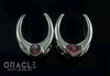 3/4" (19mm) White Brass Saddles with Watermelon Tourmaline