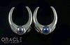 3/4" (19mm) White Brass Saddles with Grey and Black Pearls