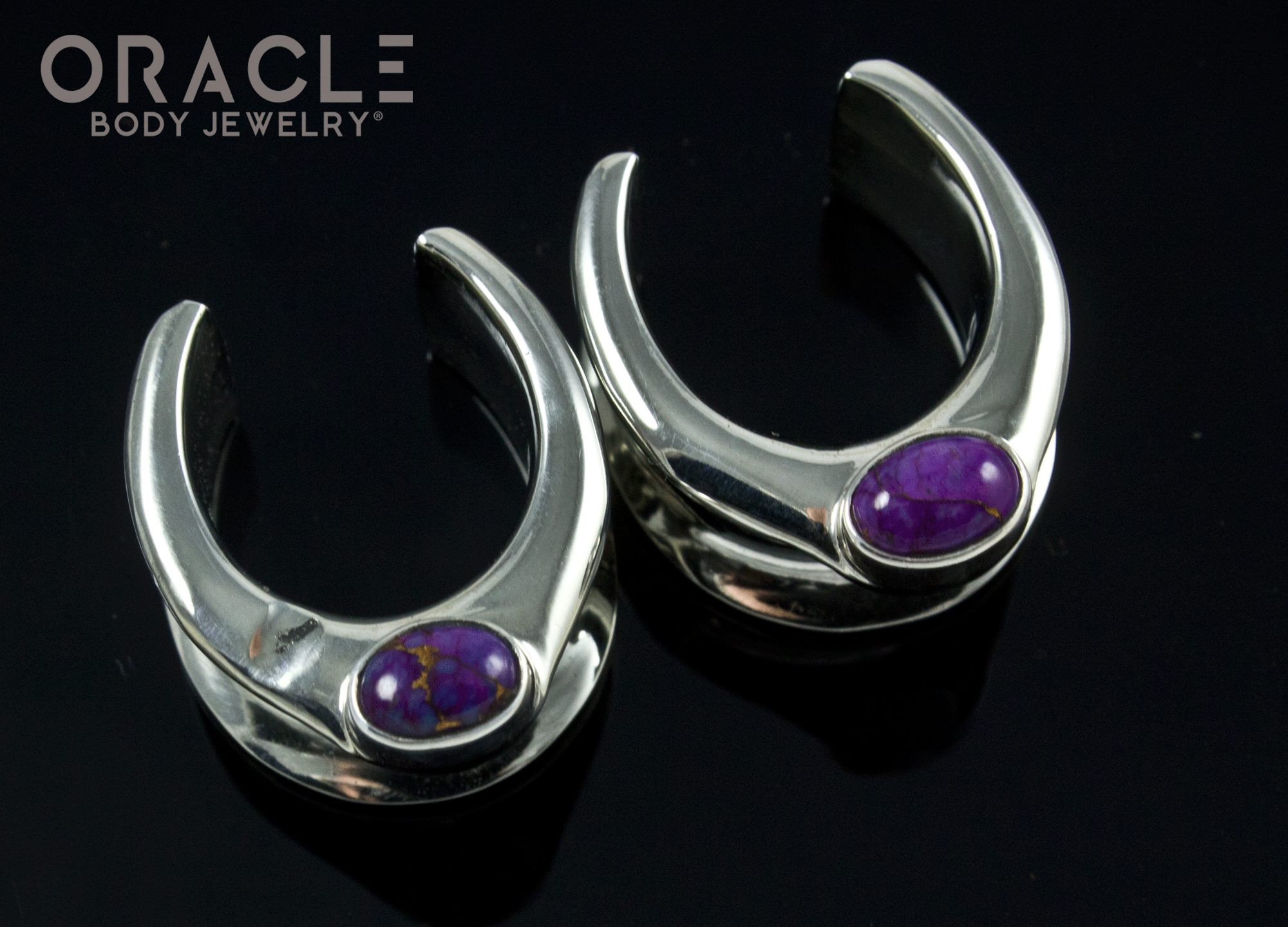 3/4" (19mm) White Brass Saddles with Copper Purple Turquoise