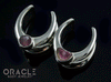 3/4" (19mm) White Brass Saddles with Watermelon Tourmaline