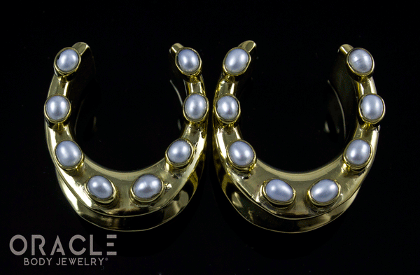 7/8" (22mm) Brass Saddles with Pearls