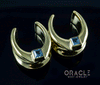 7/8" (22mm) Brass Saddles with London Blue Topaz