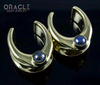 7/8" (22mm) Brass Saddles with Black Pearls