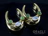 7/8" (22mm) Brass Saddles with Moonstone and Nephrite Jade