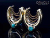 7/8" (22mm) Brass Saddles with Chains and Natural Turquoise