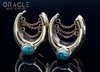 7/8" (22mm) Brass Saddles with Chains and Natural Turquoise