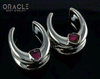 7/8" (22mm) White Brass Saddles with Watermelon Tourmaline