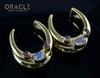 1" (25mm) Brass Saddles with Moonstone and Amethyst