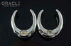 1" (25mm) White Brass Saddles with Rutilated Quartz