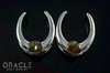 1" (25mm) White Brass Saddles with Fire Agate