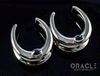 1" (25mm) White Brass Saddles with London Blue Topaz