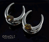 1" (25mm) White Brass Saddles with Fire Agate