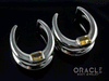 1" (25mm) White Brass Saddles with Faceted Citrine