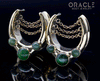 1" (25mm) Brass Saddles with Chains and Nephrite Jade