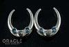 1-1/4" (32mm) White Brass Saddles with Labradorite and London Blue Topaz