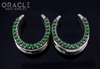 1-1/4" (32mm) White Brass Saddles with Channel Set Nephrite Jade