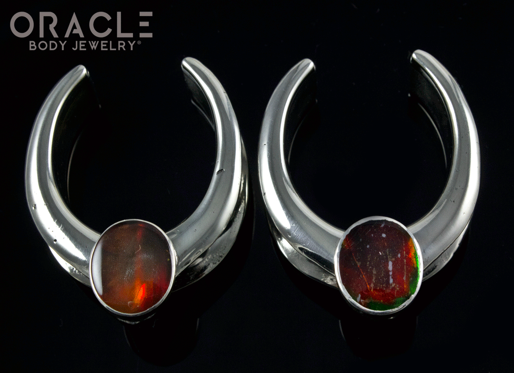 1-1/4" (32mm) White Brass Saddles with Ammolites