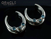 1-1/4" (32mm) White Brass Saddles with Labradorite and London Blue Topaz