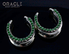1-1/4" (32mm) White Brass Saddles with Channel Set Nephrite Jade