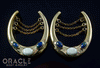 1-1/4" (32mm) Brass Saddles with Chains and Jasper and Azurite in Malachite