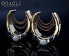 1-1/4" (32mm) Brass Saddles with Chains and Jasper and Azurite in Malachite