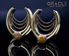 1-1/4" (32mm) Brass Saddles with Chains and Faceted Mookaite