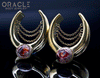 1-1/4" (32mm) Brass Saddles with Chains and Matrix Opals