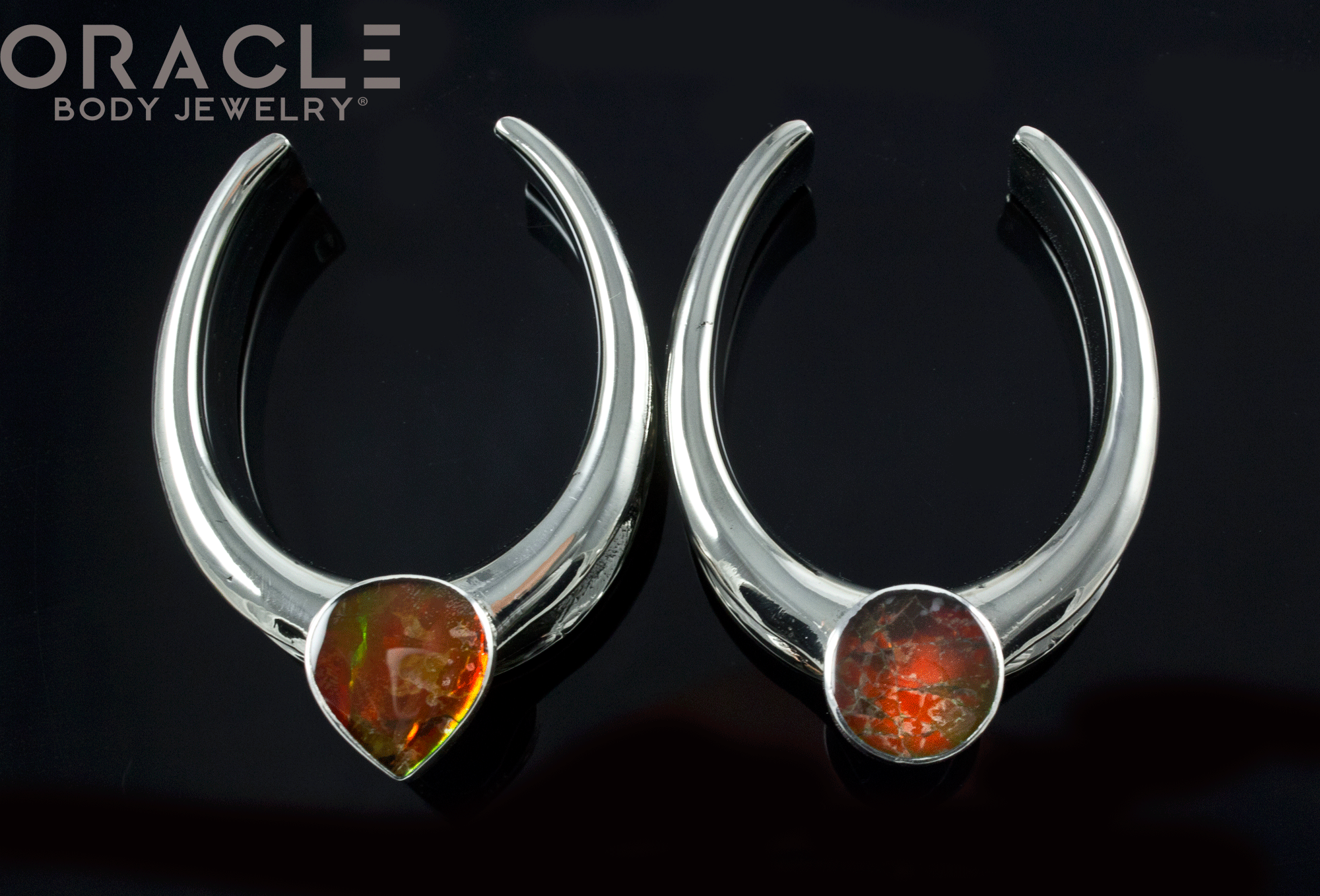 1-1/2" (38mm) White Brass Saddles with Ammolites