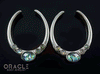 1-3/4" (44mm) White Brass Saddles with Labradorite and Faceted Abalone