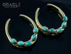 1-3/4" (44mm) Brass Saddles with Natural Turquoise