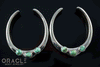 1-3/4" (44mm) White Brass Saddles with Natural Turquoise
