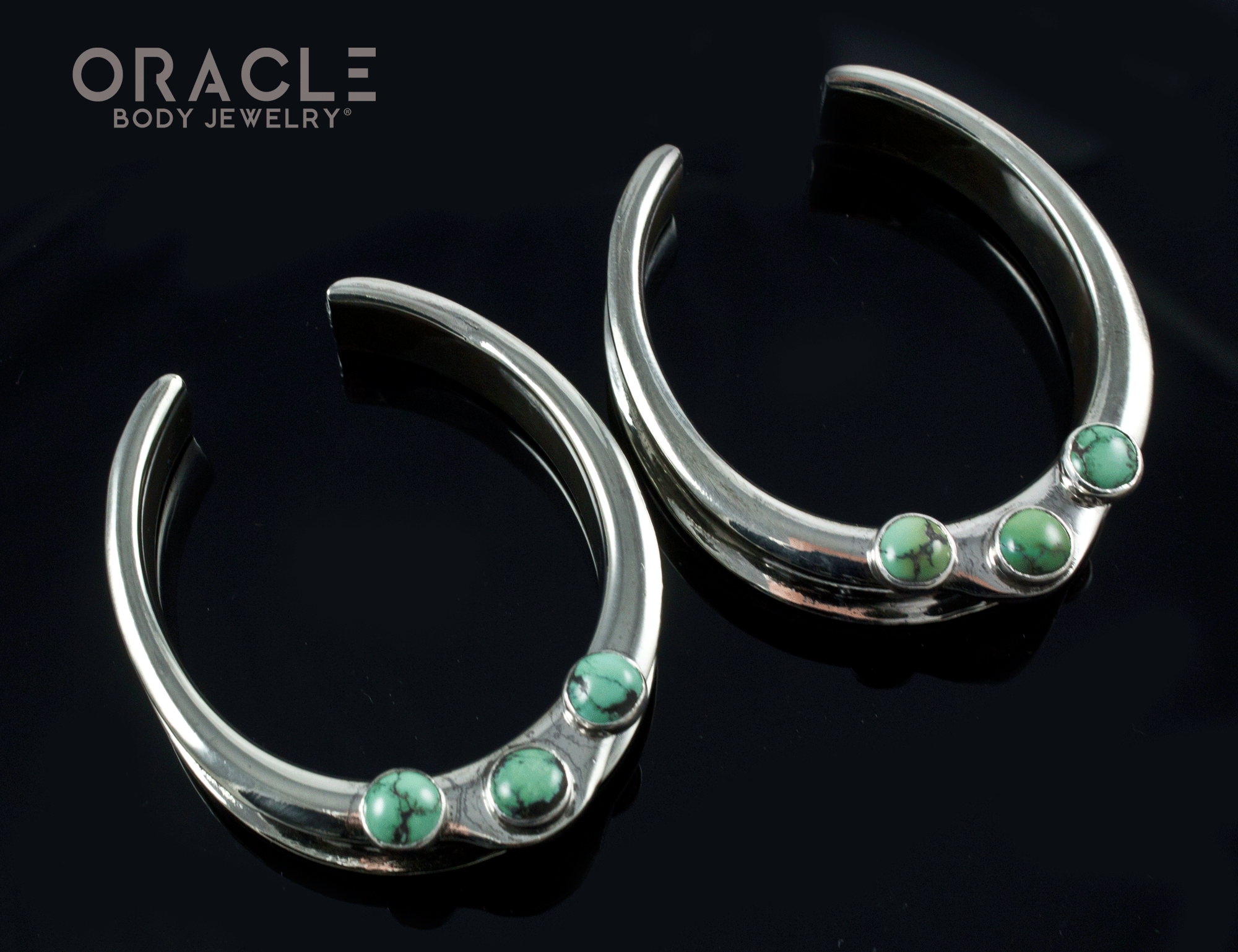 1-3/4" (44mm) White Brass Saddles with Natural Turquoise