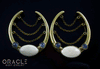 1-3/4" (44mm) Brass Saddles with Chains, Fossil Mammoth and Labradorite