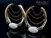 1-3/4" (44mm) Brass Saddles with Chains, Fossil Mammoth and Labradorite