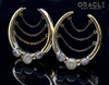 1-3/4" (44mm) Brass Saddles with Chains and Rutilated Quartz
