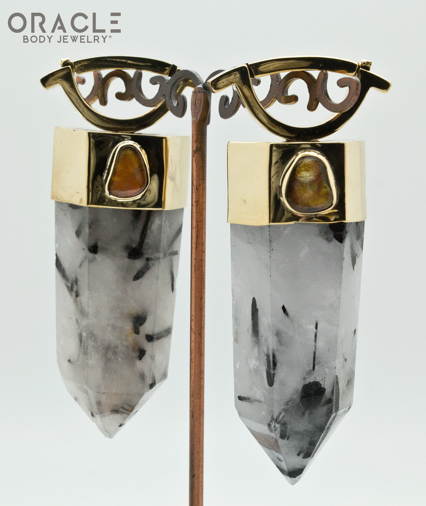 Zuul Weights with Tourmalated Quartz and Fire Agate and Red Rutilated Quartz